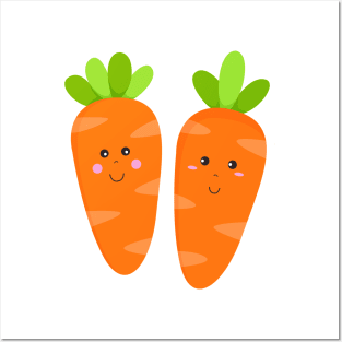 Carrot Brothers - Two Happy Carrots Posters and Art